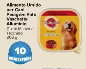 Carrefour Alimento Umido per Cani Pedigree Patè Vaschetta Alluminio Gusto Manzo e Tacchino 300 g offerta