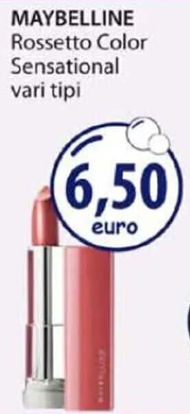 Acqua & Sapone MAYBELLINE Rossetto Color Sensational vari tipi offerta