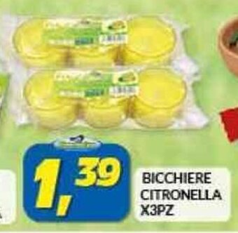 Risparmio Casa BICCHIERE CITRONELLA X3PZ offerta
