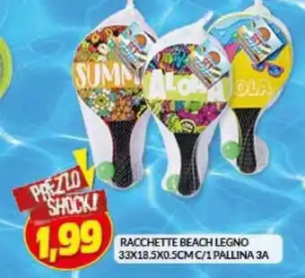 Risparmio Casa RACCHETTE BEACH LEGNO 33X18.5X0.5CM C/1 PALLINA 3A offerta