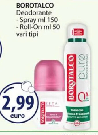 Acqua & Sapone BOROTALCO Deodorante - Spray ml 150 - Roll-On ml 50 vari tipi offerta