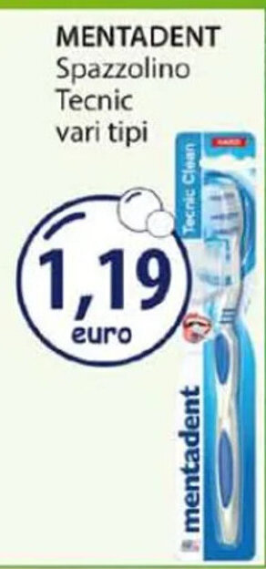 Acqua & Sapone MENTADENT Spazzolino Tecnic vari tipi offerta