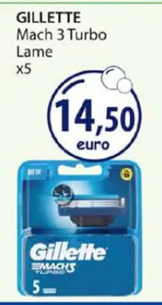 Acqua & Sapone GILLETTE Mach 3 Turbo Lame x5 offerta