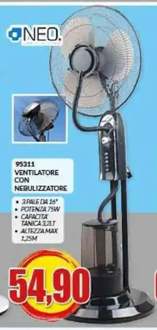 Risparmio Casa NEO VENTILATORE CON NEBULIZZATORE offerta
