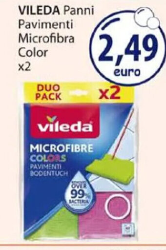 Acqua & Sapone VILEDA Panni Pavimenti Microfibra Color x2 offerta