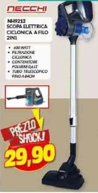 Risparmio Casa NECCHI NH9212 SCOPA ELETTRICA CICLONICA A FILO 2IN1 offerta