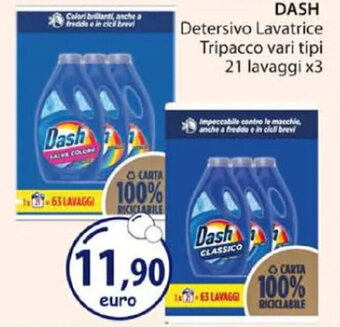 Acqua & Sapone DASH Detersivo Lavatrice Tripacco vari tipi 21 lavaggi x3 offerta
