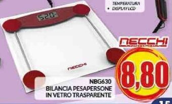 Risparmio Casa NECCHI NBG630 BILANCIA PESAPERSONE IN VETRO TRASPARENTE offerta