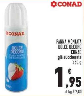 Conad PANNA MONTATA DOLCE DECORO CONAD già zuccherata 250 g offerta
