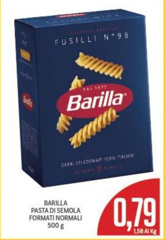 Supermercati Piccolo BARILLA PASTA DI SEMOLA FORMATI NORMALI 500 g offerta