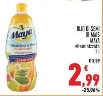 Conad OLIO DI SEMI DI MAIS MAYA vitaminizzato 1l offerta
