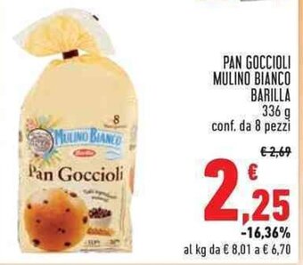 Conad PAN GOCCIOLI MULINO BIANCO BARILLA 336 g conf. da 8 pezzi offerta