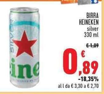 Conad BIRRA HEINEKEN silver 330 ml offerta