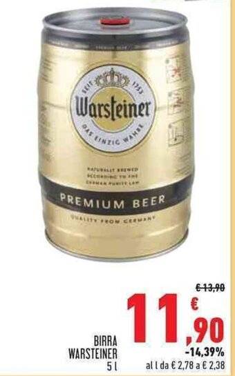 Conad BIRRA WARSTEINER 5 l offerta