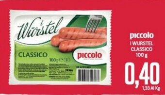 Supermercati Piccolo piccolo I WURSTEL CLASSICO 100 g offerta