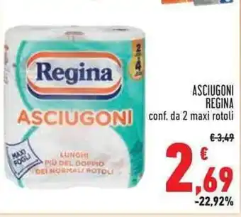 Conad ASCIUGONI REGINA conf. da 2 maxi rotoli offerta