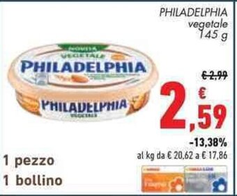 Conad PHILADELPHIA vegetale 145 g offerta
