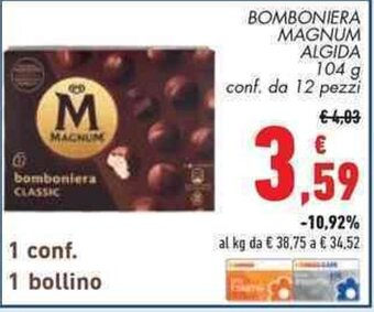 Conad BOMBONIERA MAGNUM ALGIDA 104 g conf. da 12 pezzi offerta