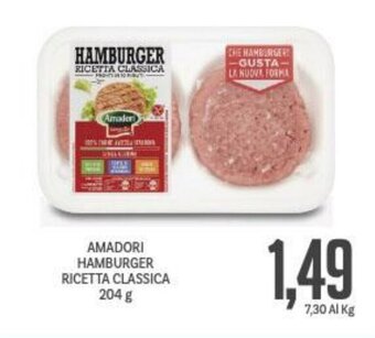 Supermercati Piccolo AMADORI HAMBURGER RICETTA CLASSICA 204 g offerta