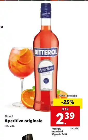 Lidl Bitterol Aperitivo originale 11% Vol. 700ml offerta