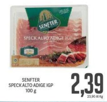 Supermercati Piccolo SENFTER SPECK ALTO ADIGE IGP 100 g offerta