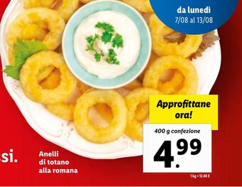 Lidl Anelli di totano alla romana 400 g confezione offerta