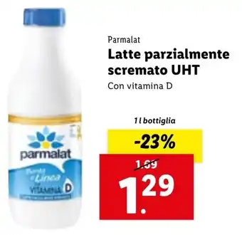 Lidl Parmalat Latte parzialmente scremato UHT Con vitamina D 1l bottiglia offerta