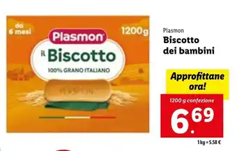 Lidl Plasmon Biscotto dei bambini 1200 g confezione offerta