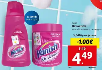 Lidl Vanish Oxi action Multi efficacia senza candeggina 1L/ 620 g confezione offerta