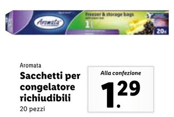 Lidl Aromata Sacchetti per congelatore richiudibili 20 pezzi offerta