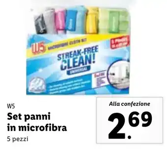 Lidl W5 Set panni in microfibra 5 pezzi offerta