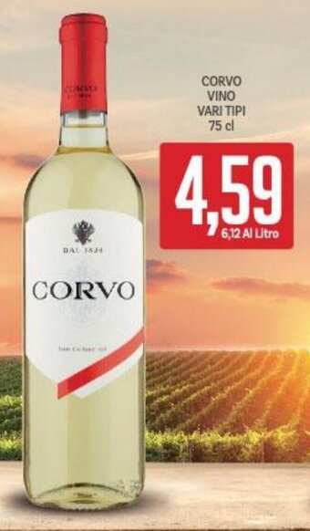 Supermercati Piccolo CORVO VINO VARI TIPI 75 cl offerta