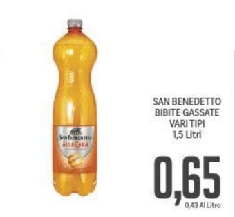 Supermercati Piccolo SAN BENEDETTO BIBITE GASSATE VARI TIPI 1,5 Litri offerta