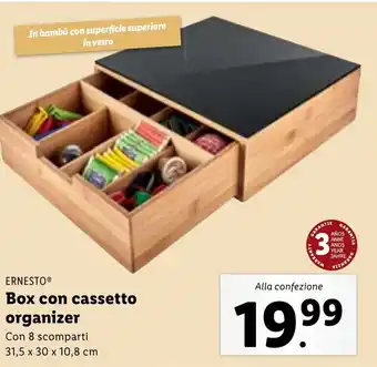Lidl ERNESTOⓇ Box con cassetto organizer Con 8 scomparti 31,5 x 30 x 10,8 cm offerta