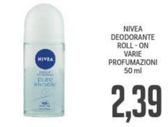 Supermercati Piccolo NIVEA DEODORANTE ROLL-ON VARIE PROFUMAZIONI 50 ml offerta