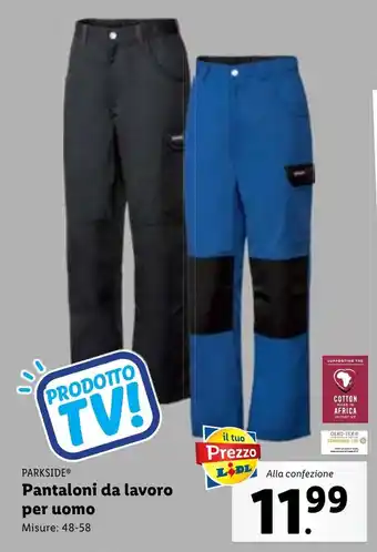 Lidl PARKSIDEⓇ Pantaloni da lavoro per uomo Misure: 48-58 offerta