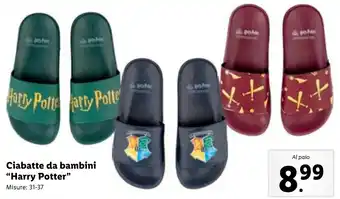 Lidl Ciabatte da bambini "Harry Potter" Misure: 31-37 offerta