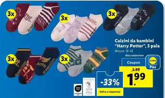 Lidl Calzini da bambini "Harry Potter", 3 paia Misure: 19-42 offerta