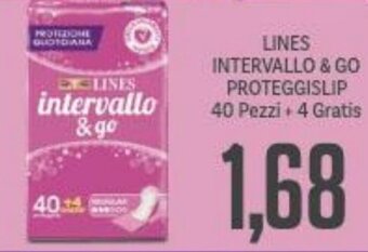 Supermercati Piccolo LINES INTERVALLO & GO PROTEGGISLIP 40 Pezzi + 4 Gratis offerta