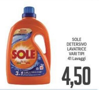 Supermercati Piccolo SOLE DETERSIVO LAVATRICE VARI TIPI 41 Lavaggi offerta