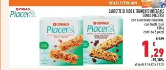 Conad barrette di riso e frumento integrale piacersi