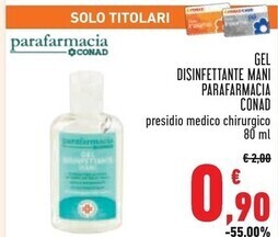 Conad City Conad gel disinfettante mani parafarmacia offerta