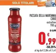 Conad City Cirio passata della meremma offerta