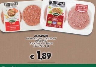 Crai Amadori hamburger ricetta classica offerta