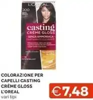Mercatò L'oreal paris colorazione per capelli casting creme gloss offerta