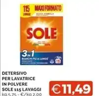 Mercatò Sole detersivo per lavatrice in polvere offerta