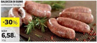 Coop SALSICCIA DI SUINO offerta