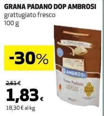 Coop GRANA PADANO DOP AMBROSI grattugiato fresco 100 g offerta