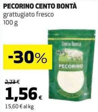 Coop PECORINO CENTO BONTÀ grattugiato fresco 100 g offerta