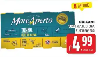 Coop MARE APERTO TONNO ALL'OLIO DI OLIVA 8 LATTINE DA 60 G offerta